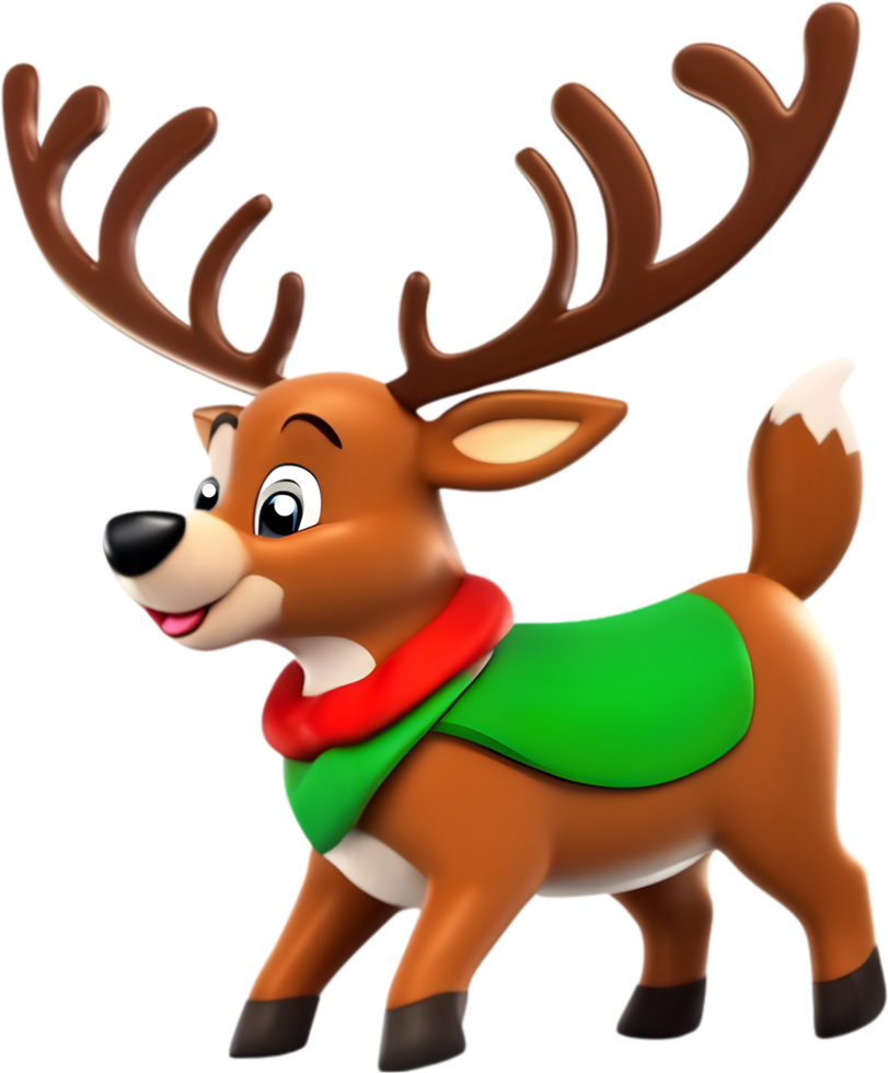 A Santa Claus's reindeer painting. AI-Generated. png