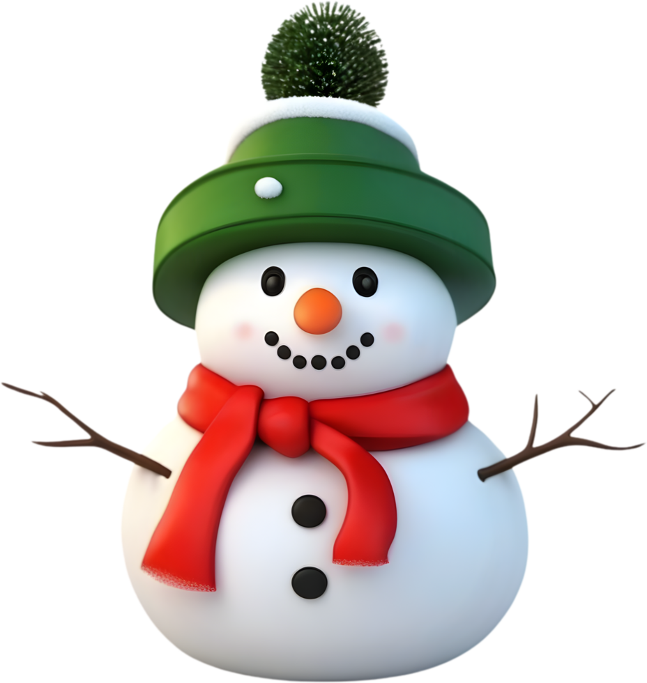 snowman celebrating the upcoming Christmas holiday. AI-Generated. png