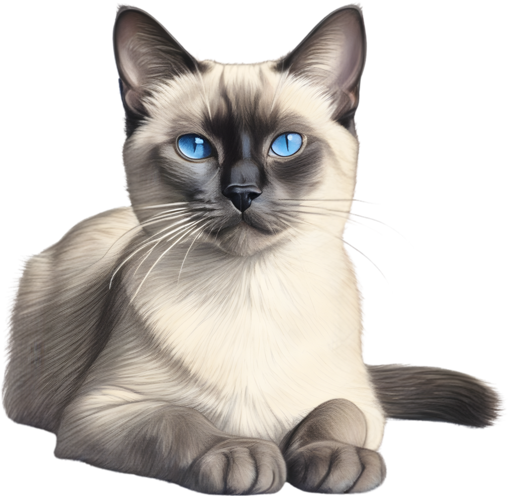 A sketch of a Siamese cat. AI-Generated. png