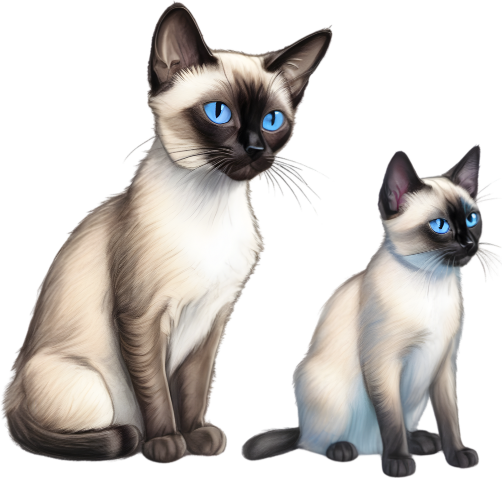 A sketch of a Siamese cat. AI-Generated. png