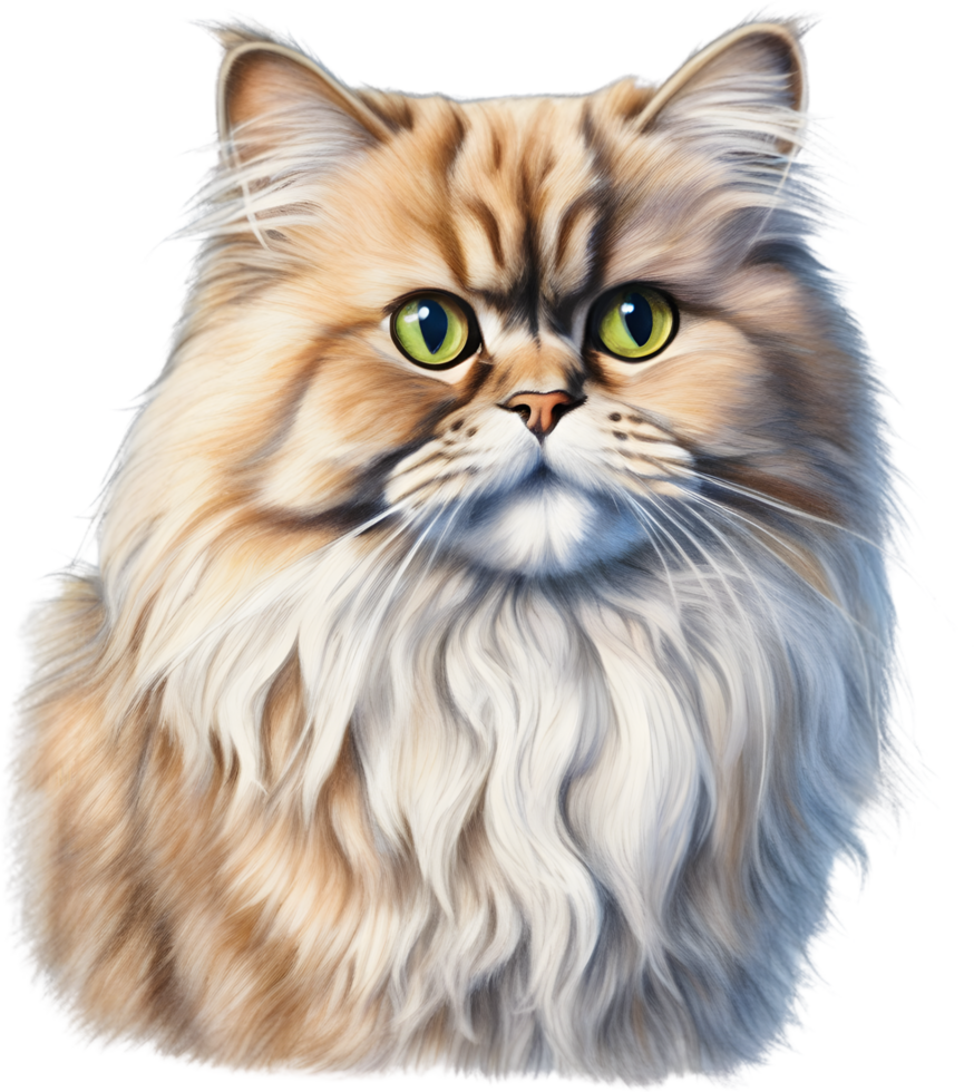 A sketch of a Persian cat. AI-Generated. AI-Generated. png