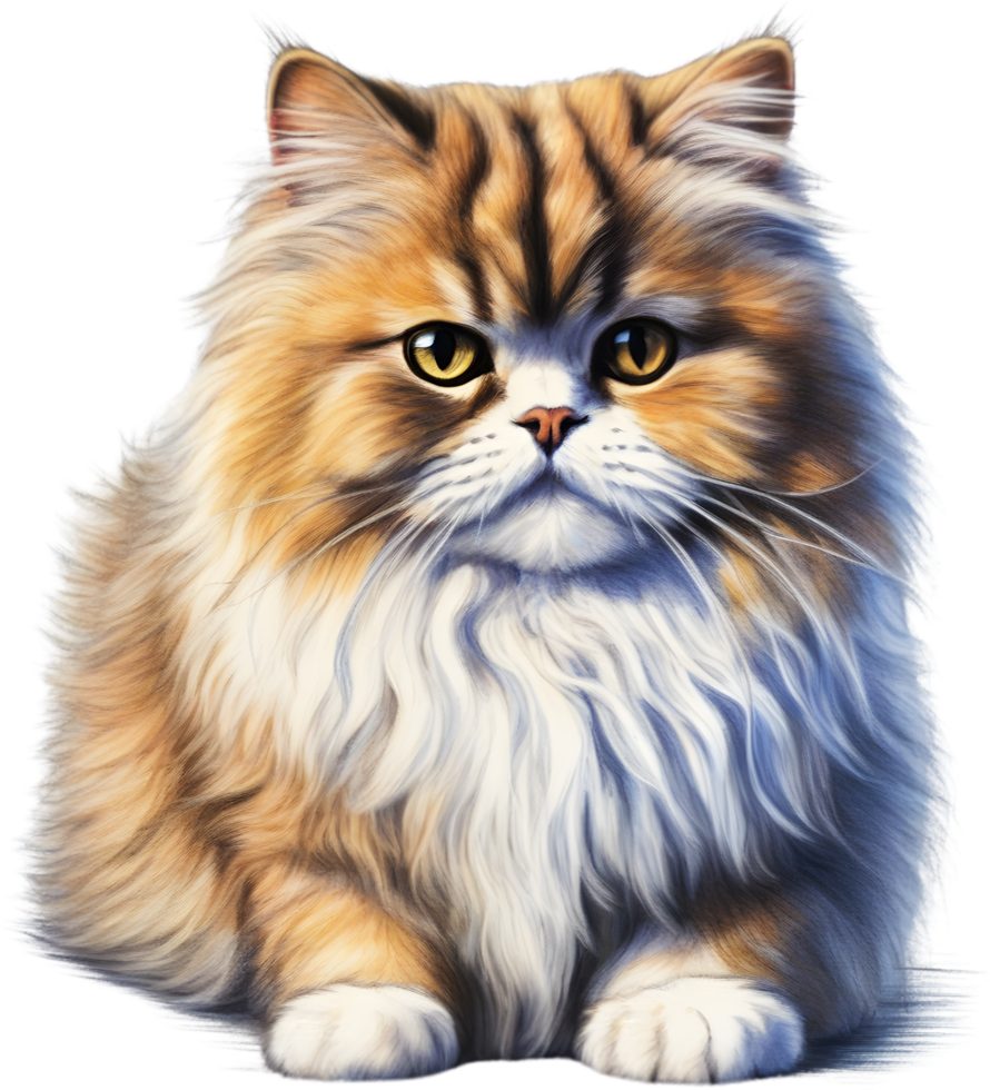 A sketch of a Persian cat. AI-Generated. AI-Generated. png