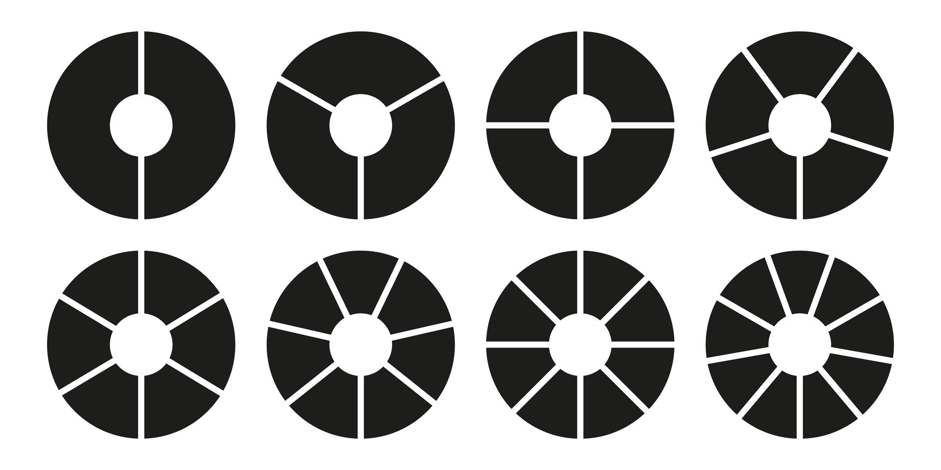 Circle Division On 2 3 4 5 6 7 8 9 Equal Parts Infographic Set Wheel Round Divided Circle Division On 2 3 4 5 6 7 8 9 Equal Parts Infographic Set Wheel Round Divided