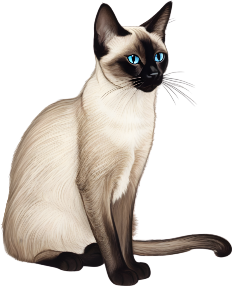 A sketch of a Siamese cat. AI-Generated. png