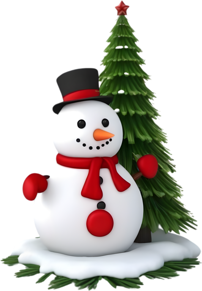 snowman celebrating the upcoming Christmas holiday. AI-Generated. png