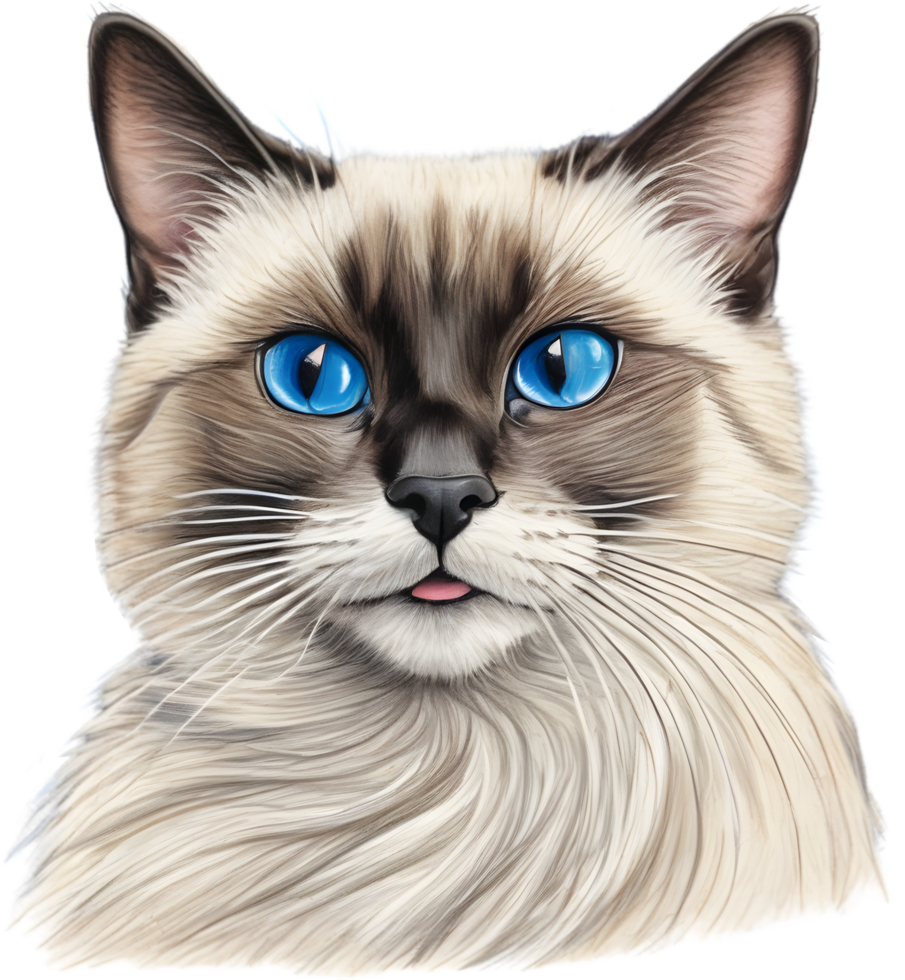 A sketch of a Siamese cat. AI-Generated. png