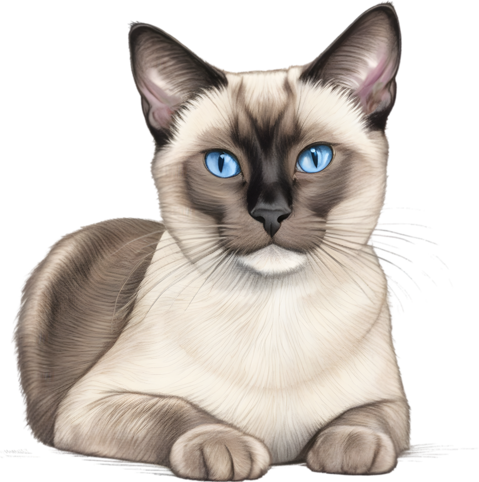 A sketch of a Siamese cat. AI-Generated. png