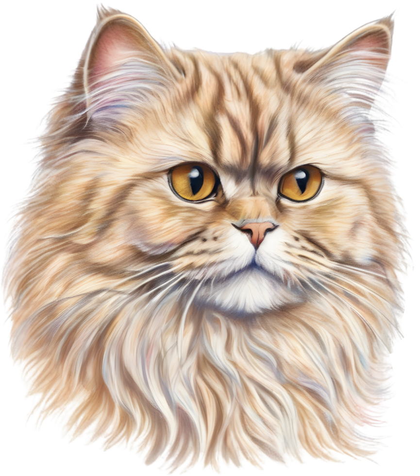 A sketch of a Persian cat. AI-Generated. AI-Generated. png