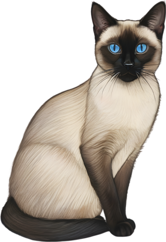 A sketch of a Siamese cat. AI-Generated. png