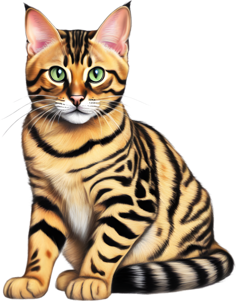a-sketch-of-a-bengal-cat-ai-generated-33171884-png