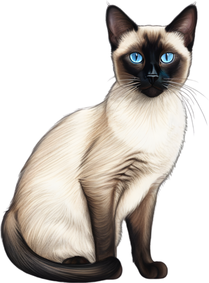 A sketch of a Siamese cat. AI-Generated. png