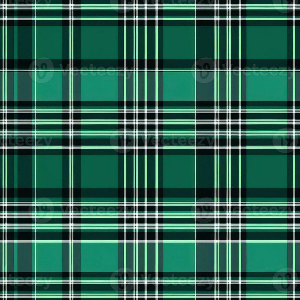 Green tartan plaid seamless pattern AI Generated photo