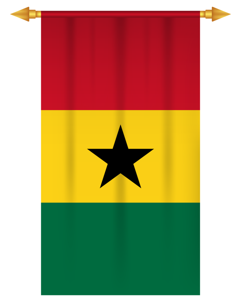 Ghana flag vertical pennant isolated png