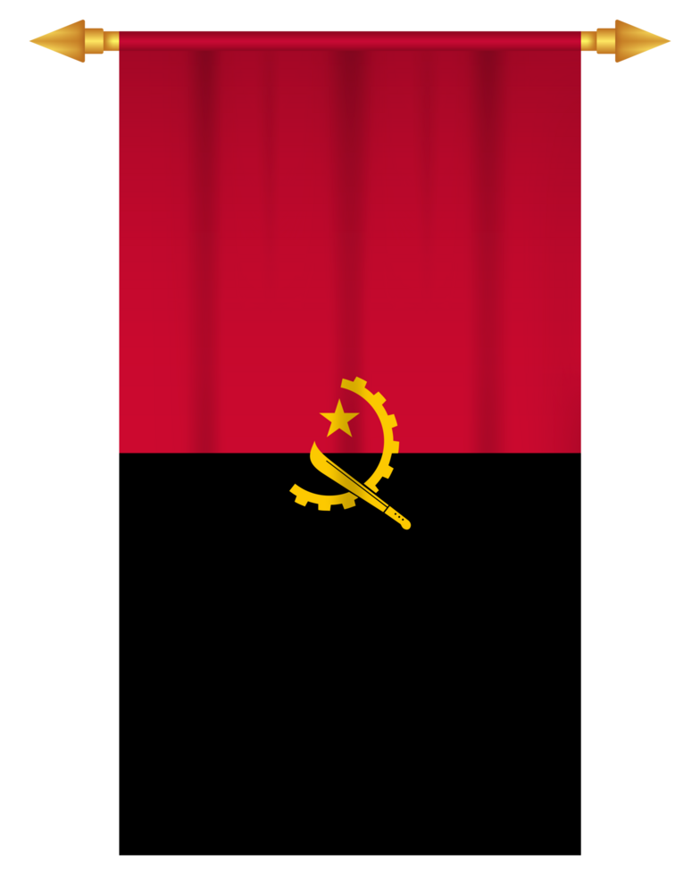 Angola flag vertical pennant isolated png