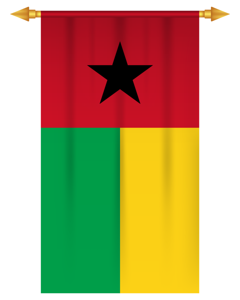 Guinea bissau flag vertical pennant isolated png