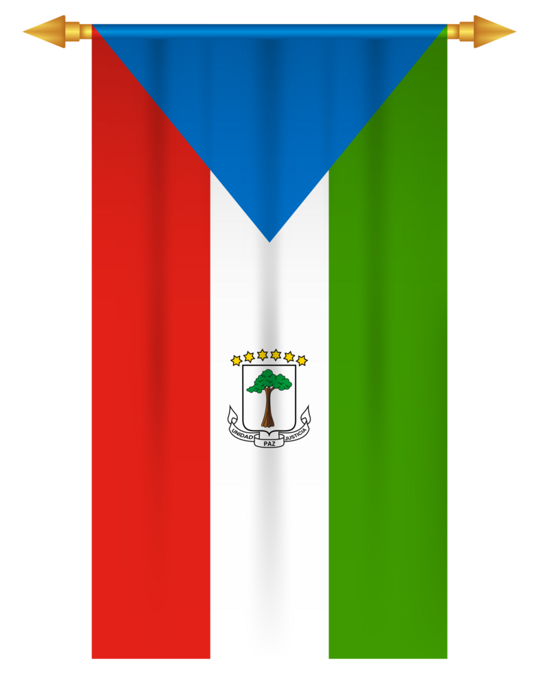 Equatorial guinea flag vertical pennant isolated png