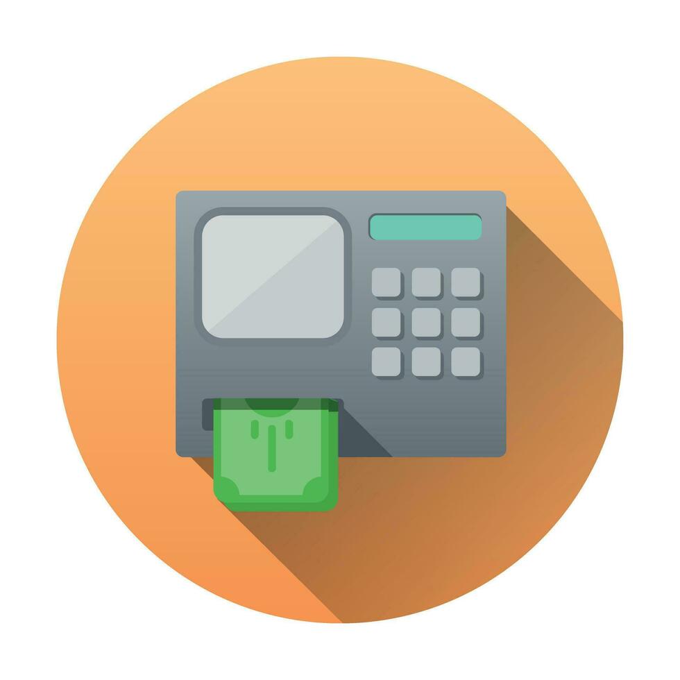 Illustration of withdrawing money from an ATM vector