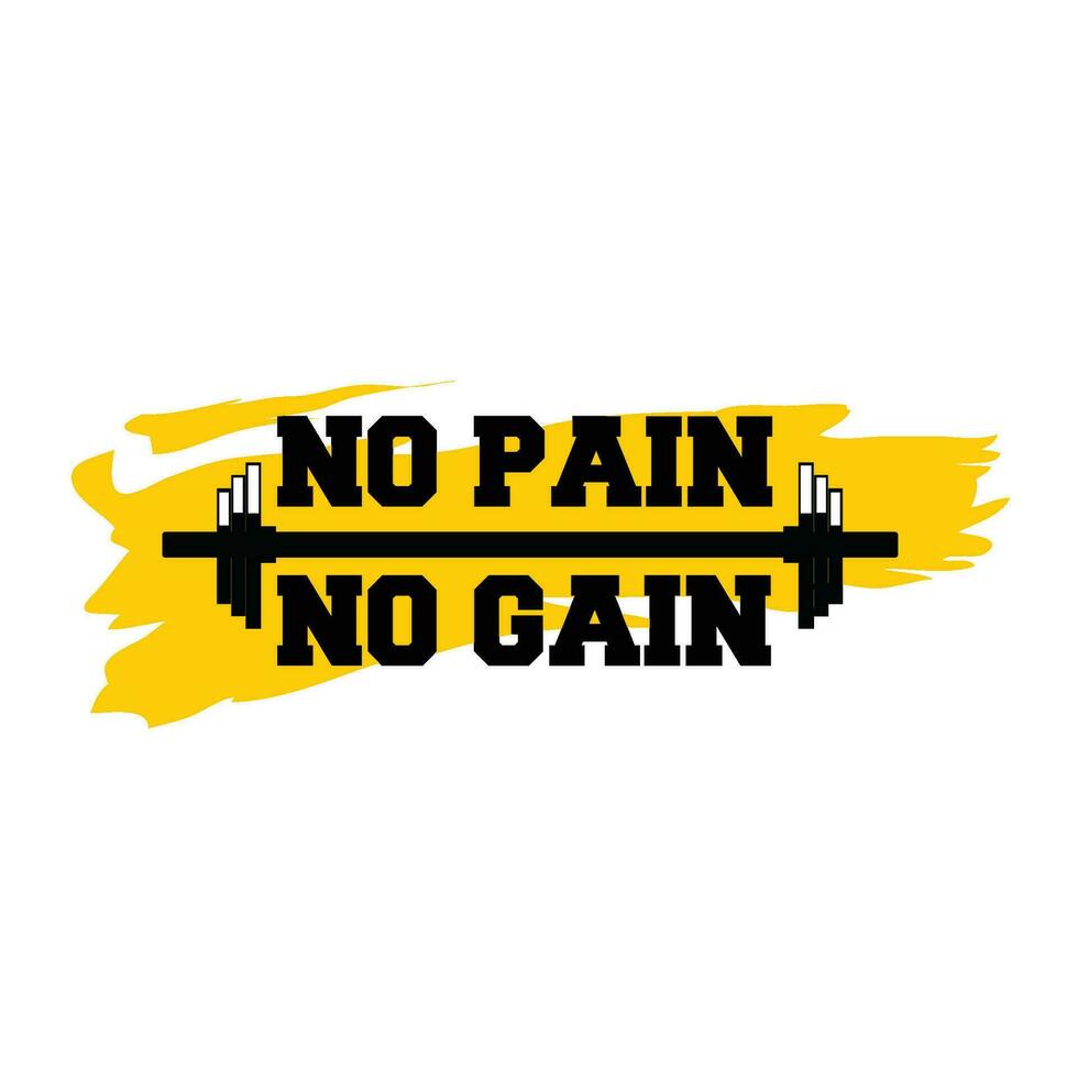 no pain no gain dumbell icon vector