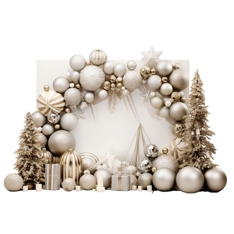 Christmas balls in 3d rendering Ai Generative png