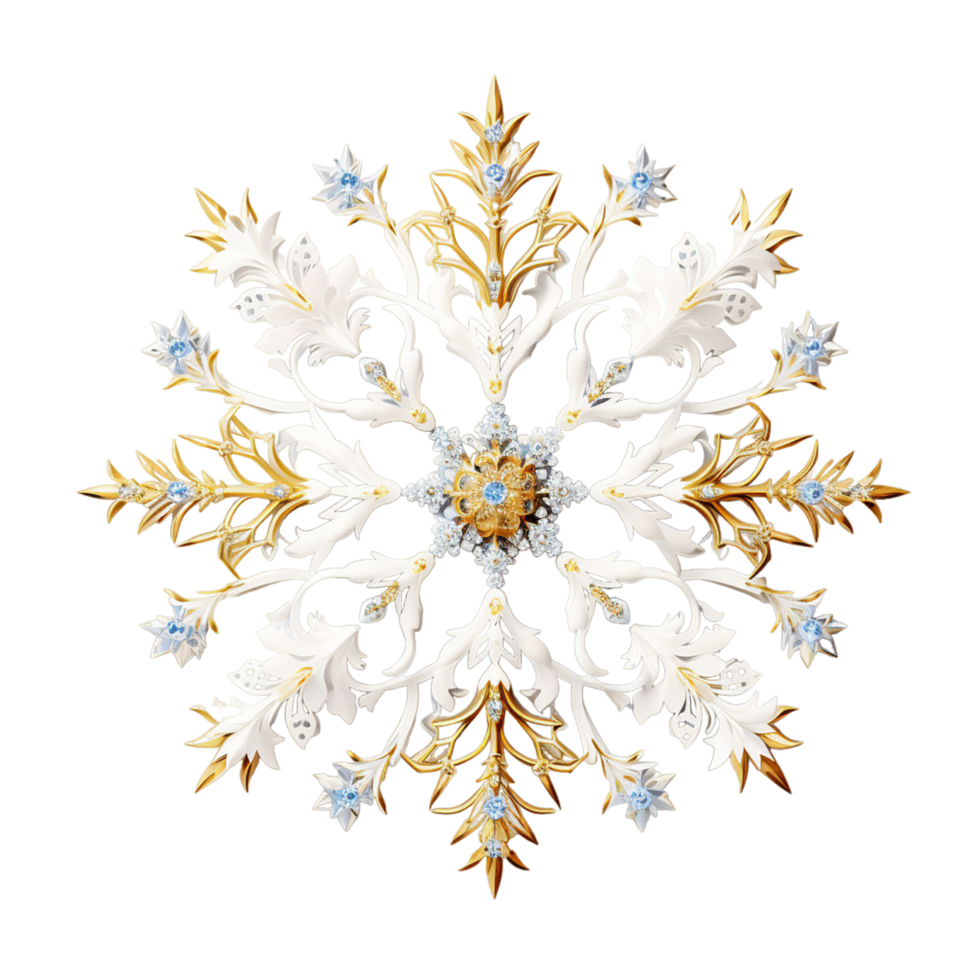 winter-glitter-snowflake-pattern-decoration-ai-generative-33172574-png