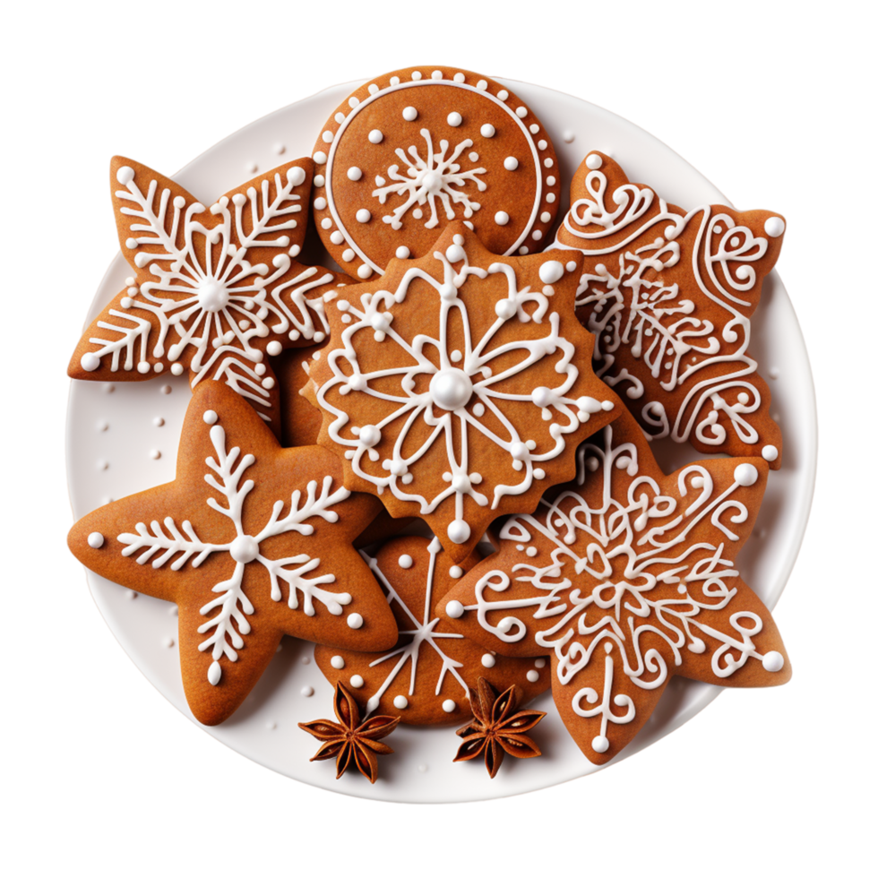 Gingerbread cookies Christmas holiday food Ai Generative png