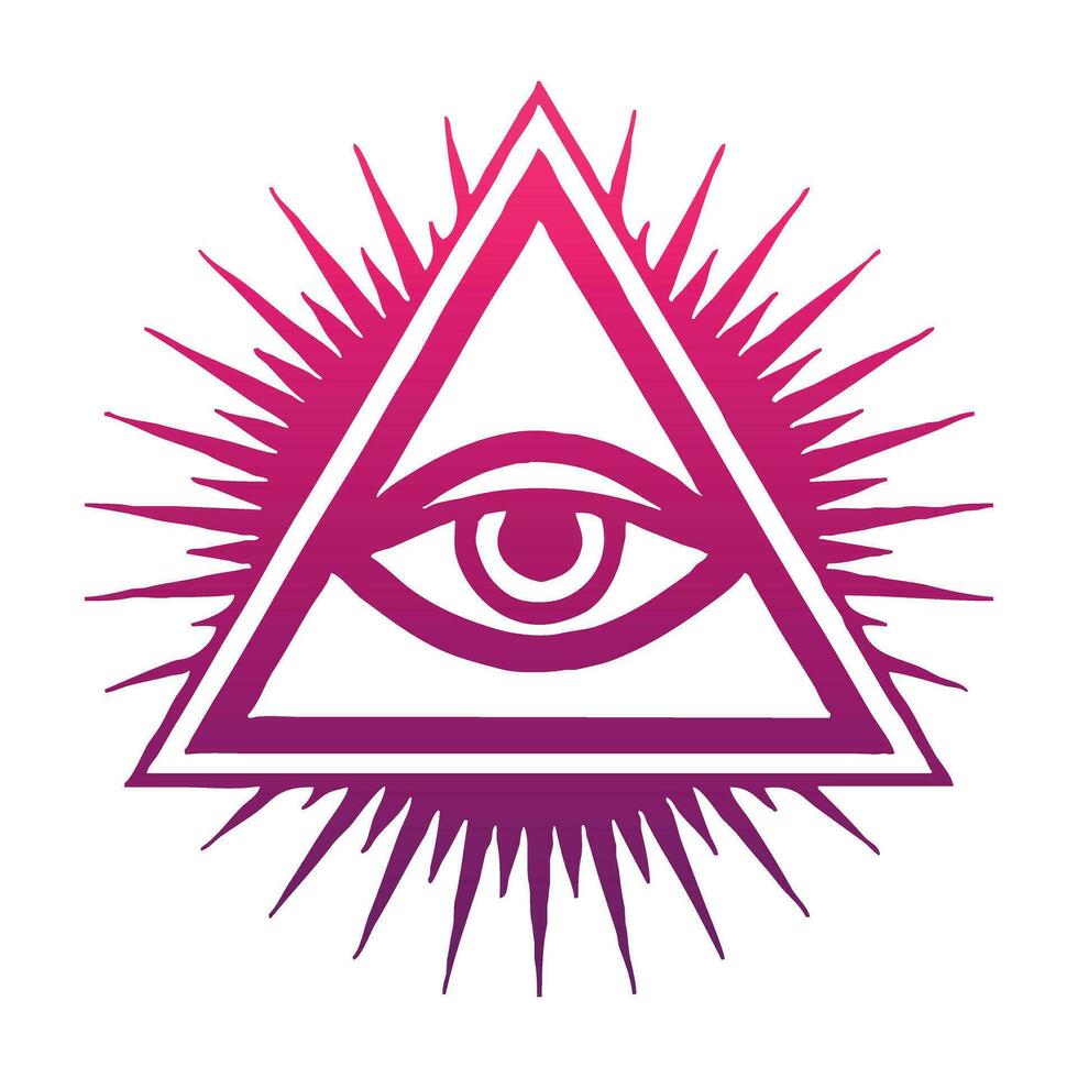 Abstract image of an eye in a triangle vector