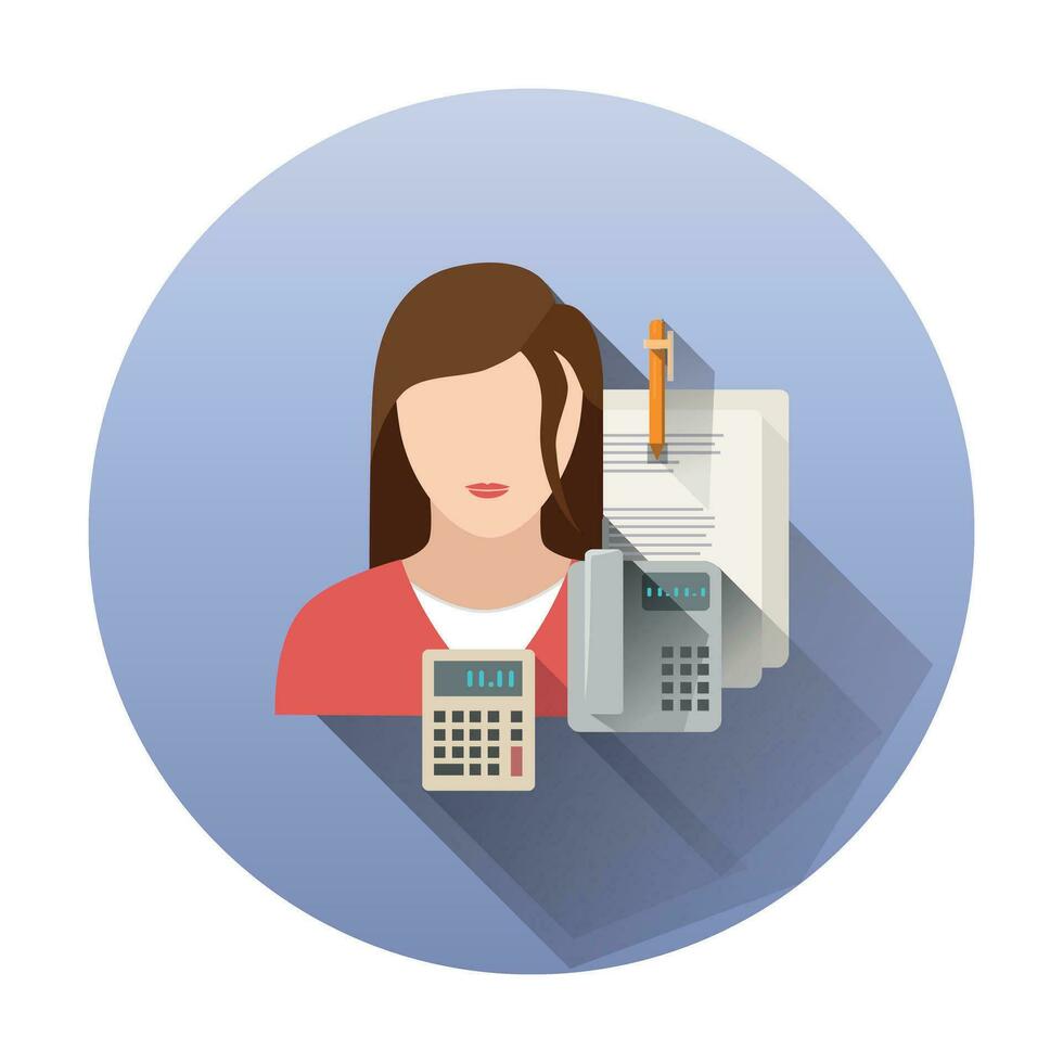Illustration of a female worker in the office vector