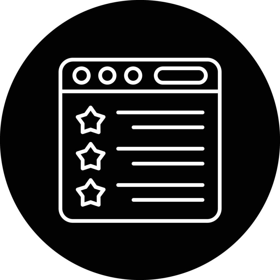 icono de vector de calificación en línea