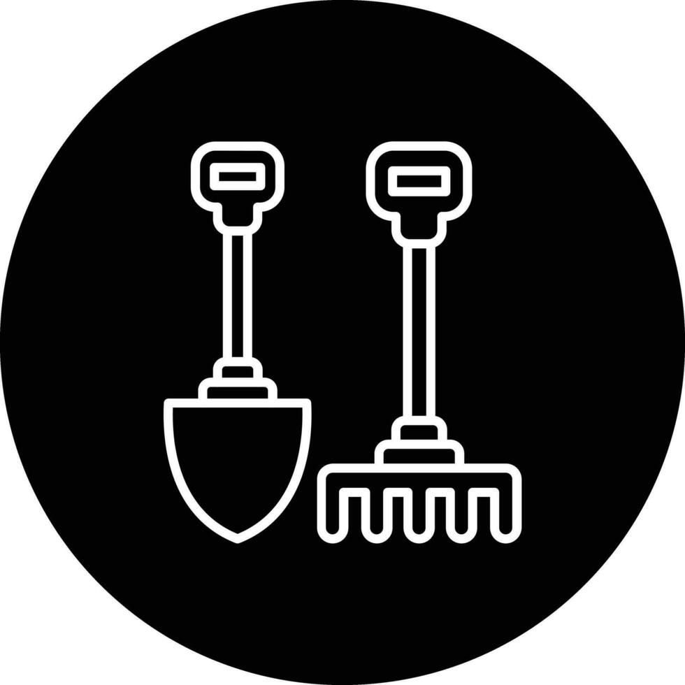 Rake And Hoe Vector Icon