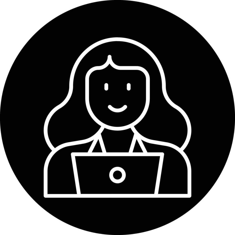 Programmer Female Vector Icon