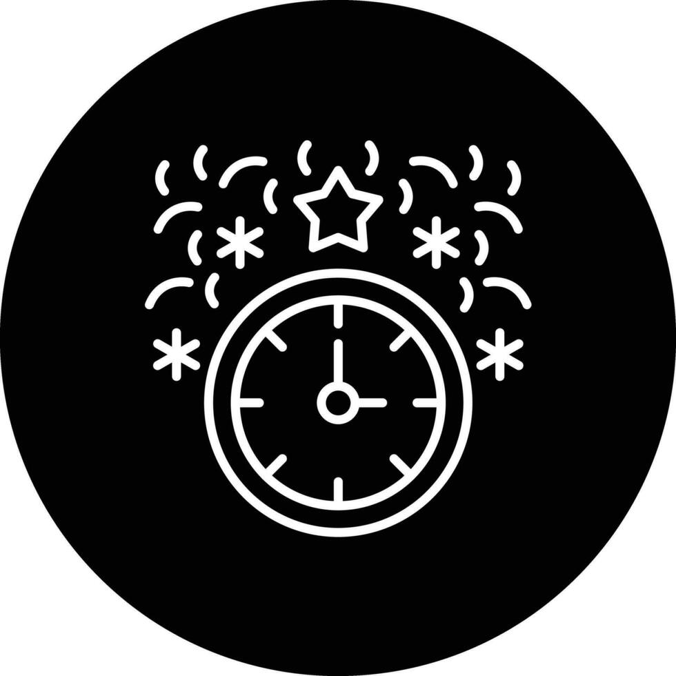 New Year Clock Vector Icon