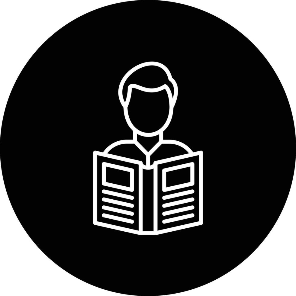 Man Reading Book Vector Icon