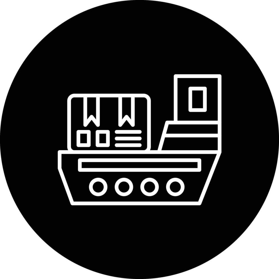 icono de vector de barco de carga