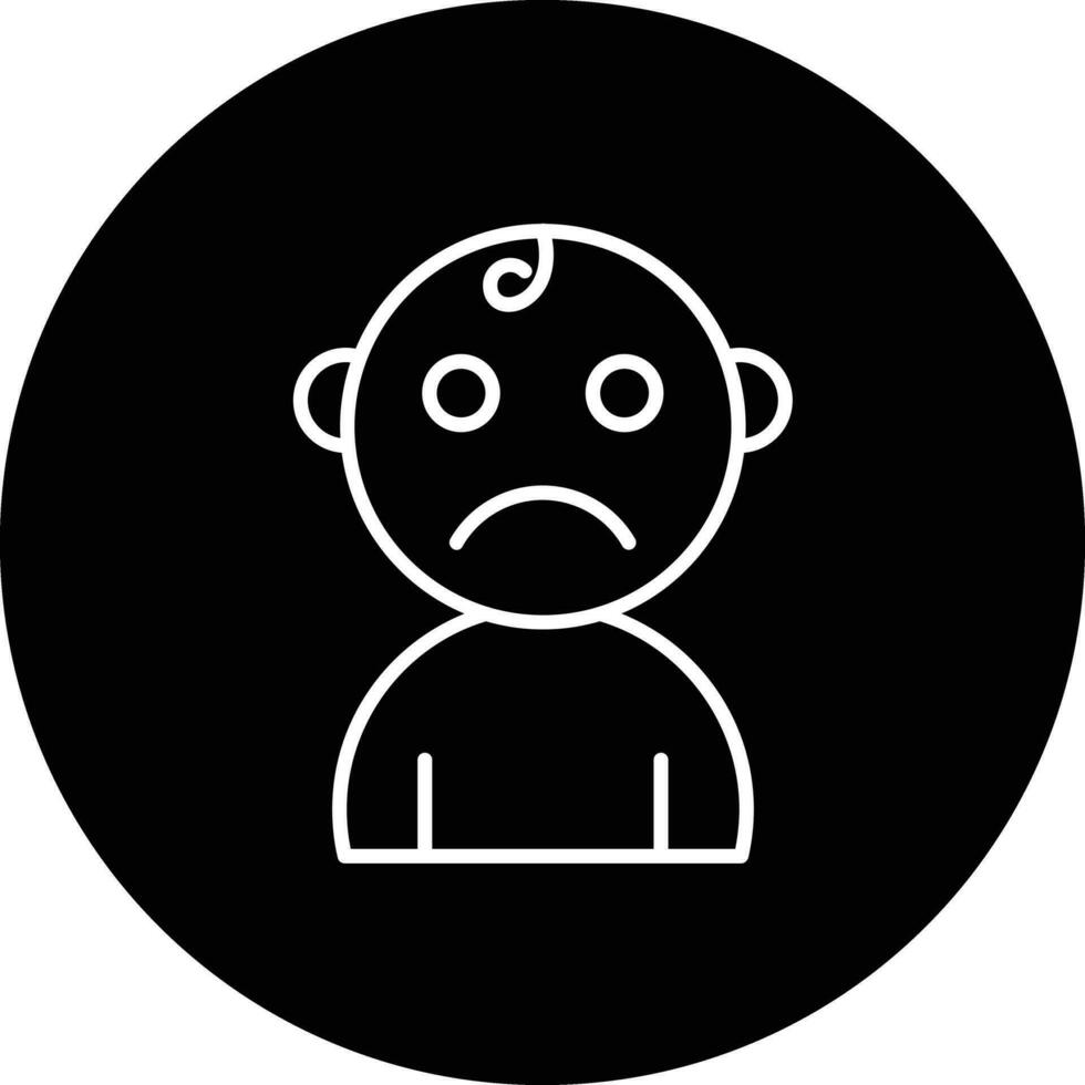 Sad Baby Vector Icon