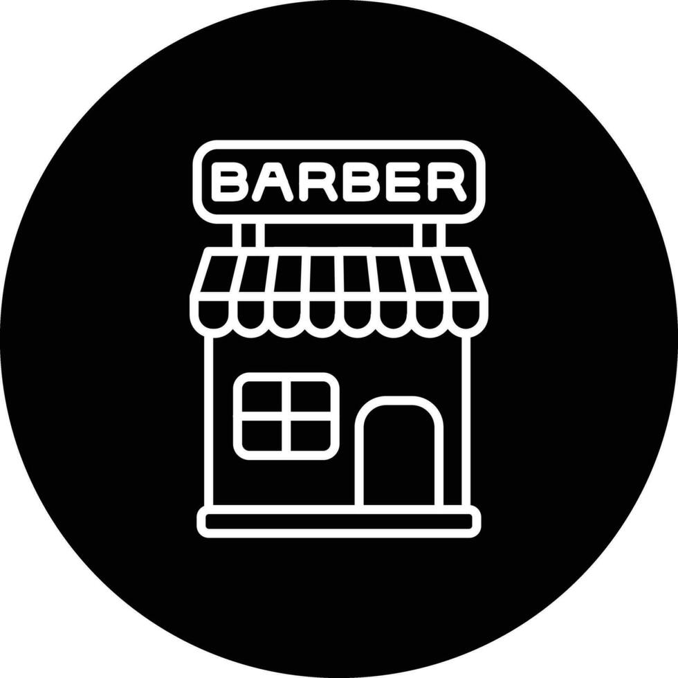 icono de vector de tienda de peluquero