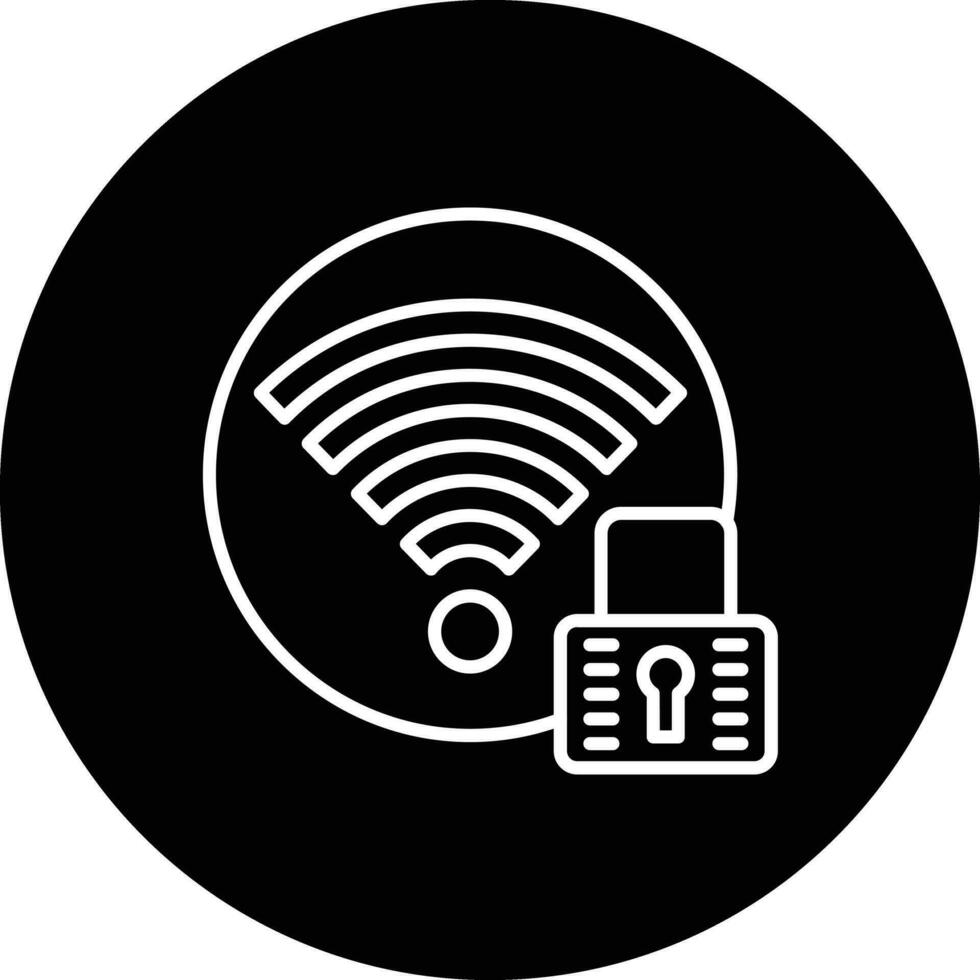 Signal Wifi 4 Bar Lock Vector Icon