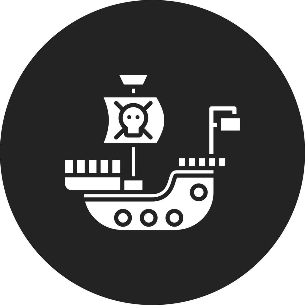 icono de vector de barco pirata