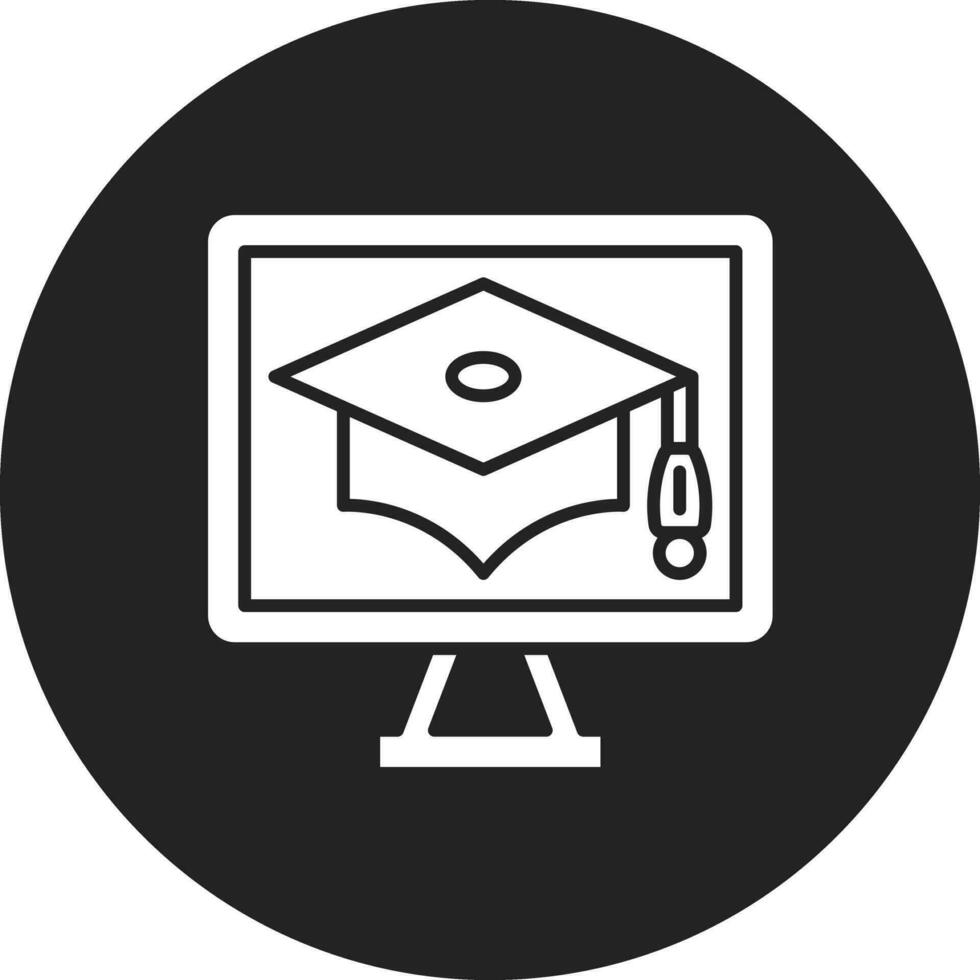 icono de vector de curso en línea