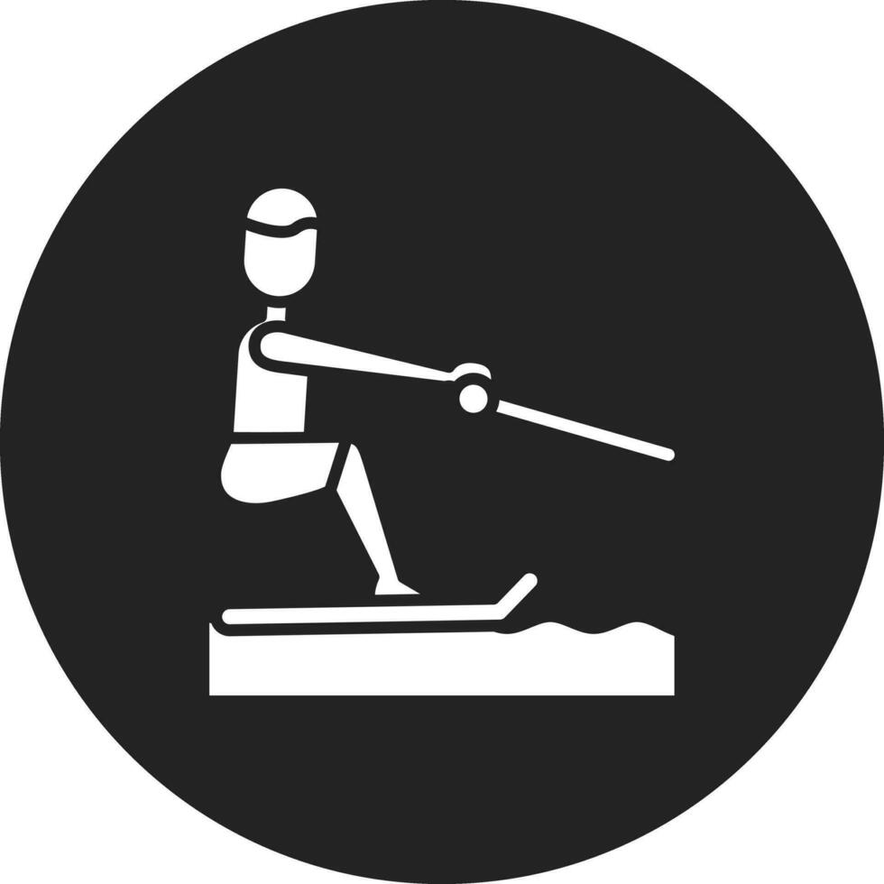 Barefoot Skiing Vector Icon
