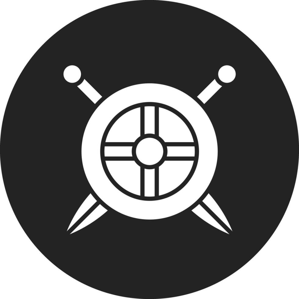 Two Swords And Shield Vector Icon