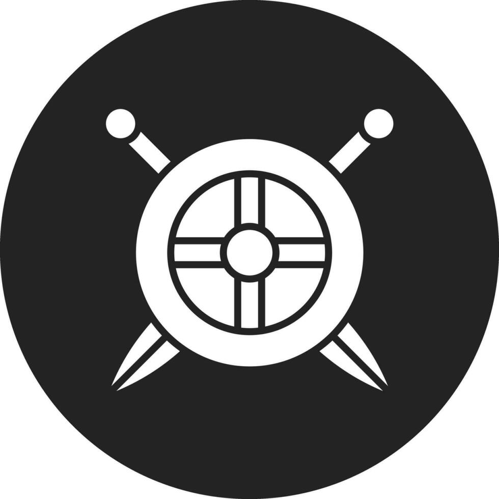 Two Swords And Shield Vector Icon