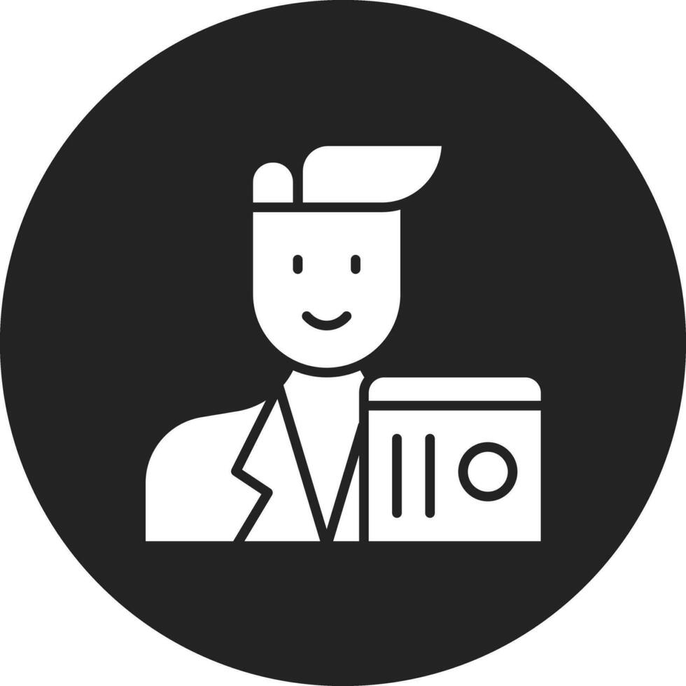 datos científico masculino vector icono