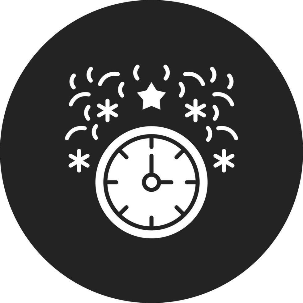 New Year Clock Vector Icon