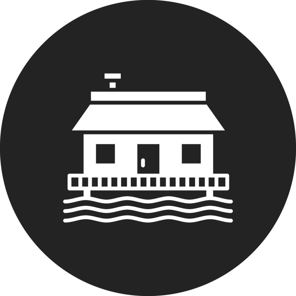 playa casa vector icono