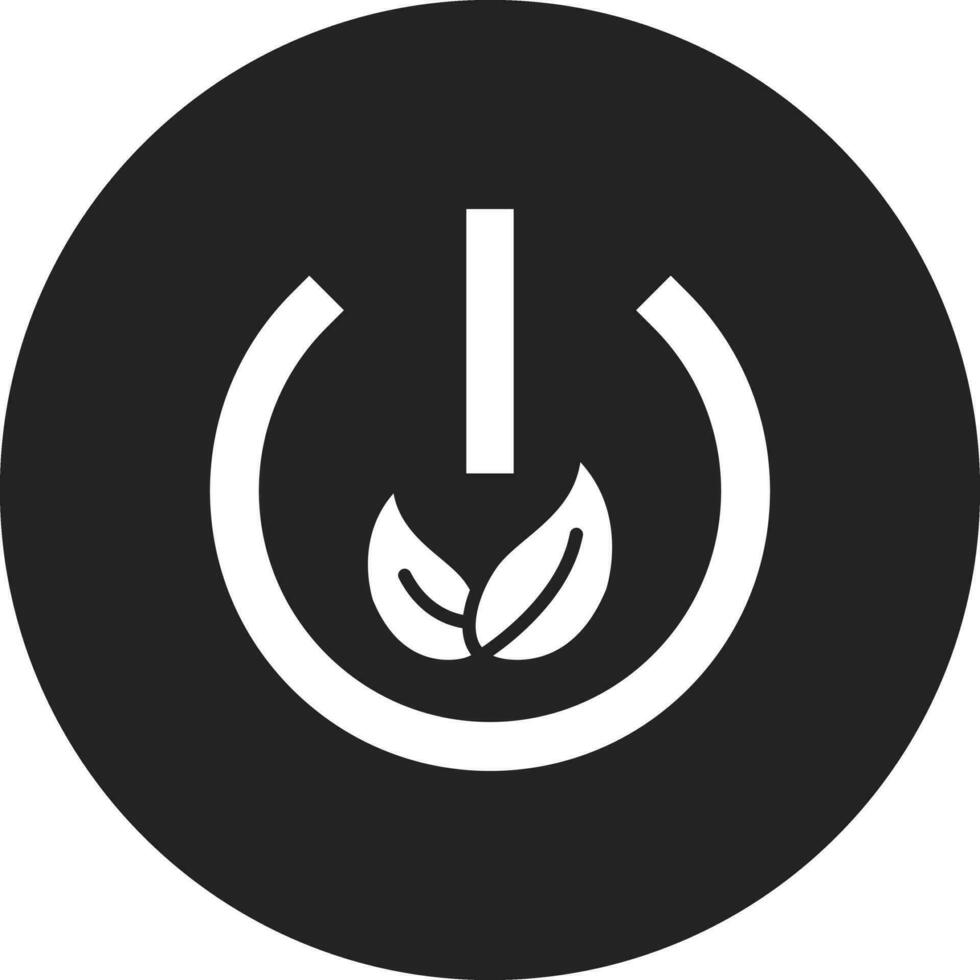 Eco Power Button Vector Icon