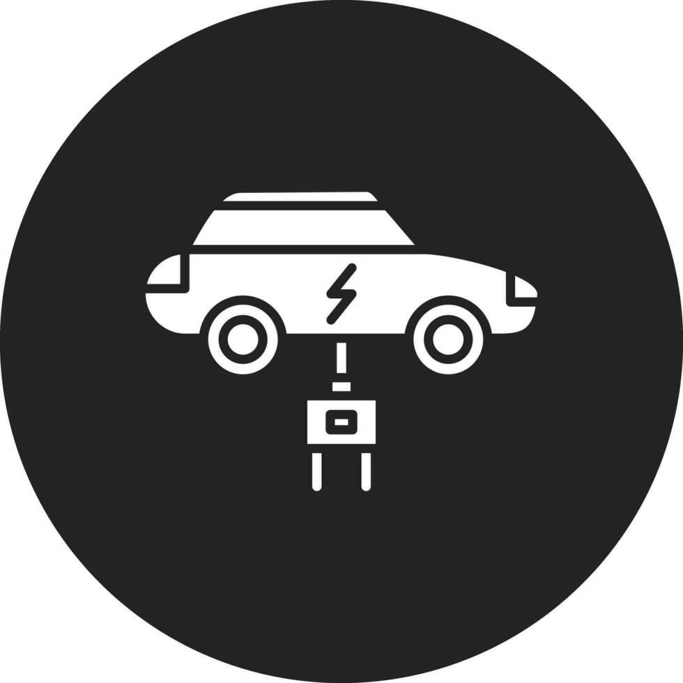 icono de vector de coche eléctrico