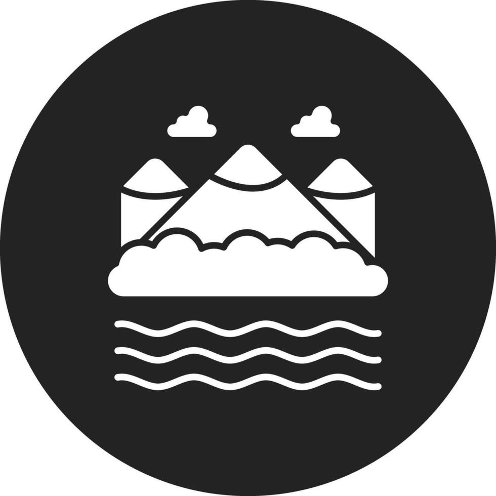 lago paisaje vector icono