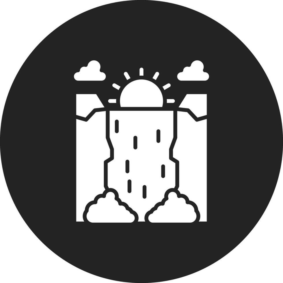 Waterfall Landscape Vector Icon