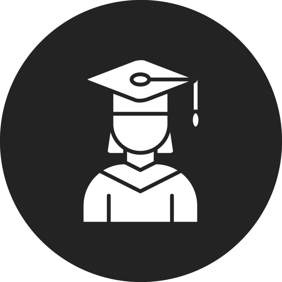 hembra graduado vector icono