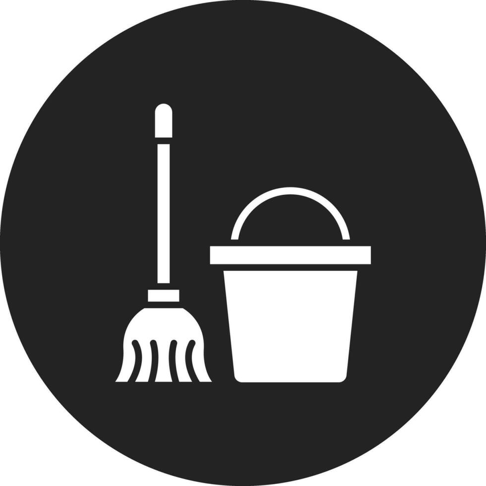 Mop Bucket Vector Icon